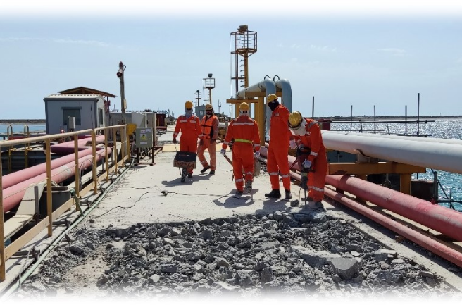 Workers on site